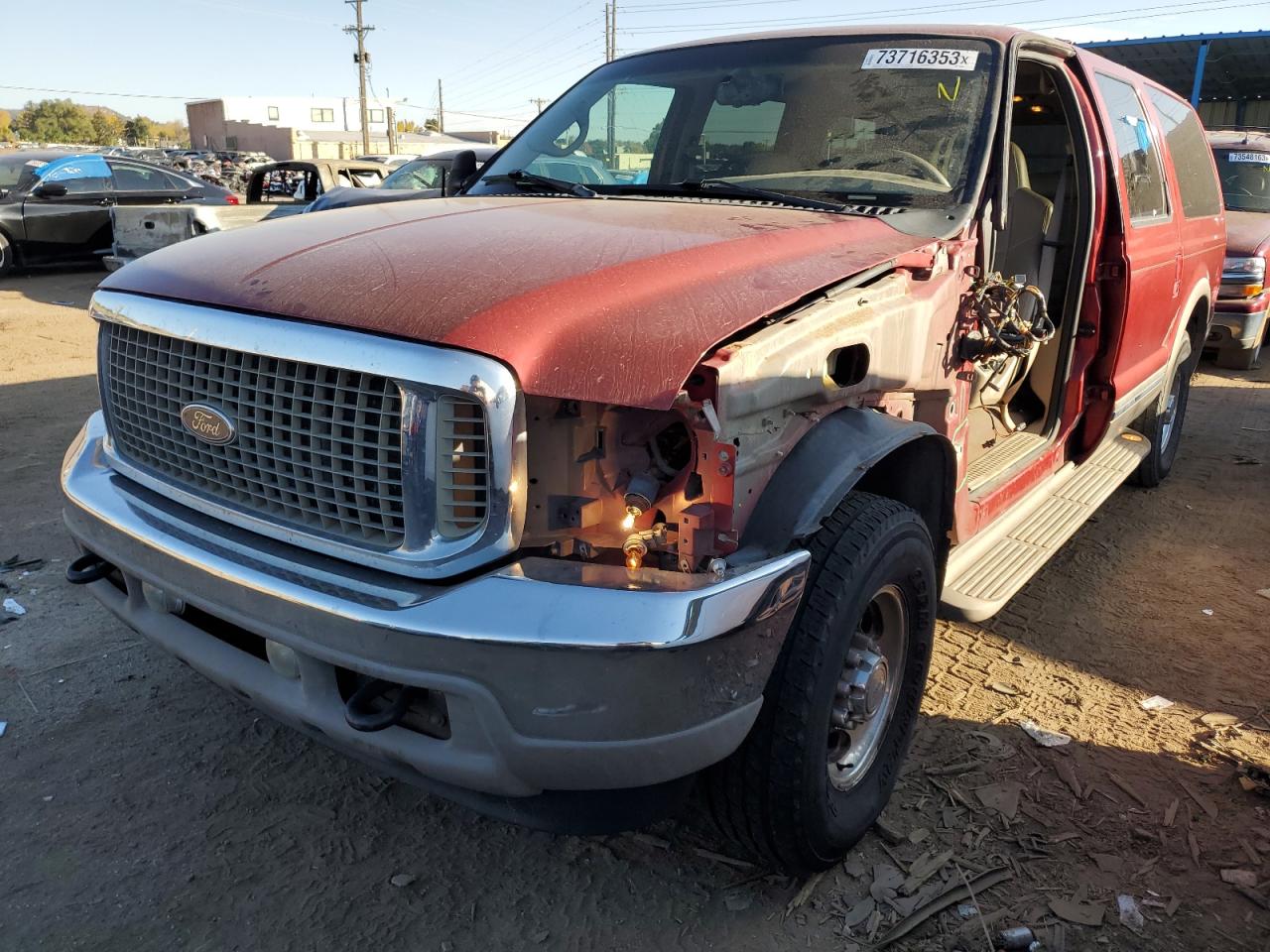 Image 1 of 2002 FORD EXCURSION LIMITED 2002 with VIN 1FMNU42S72EB40483