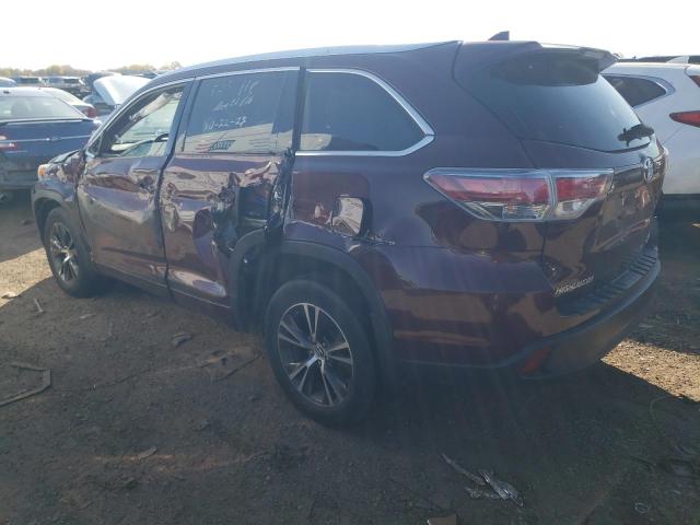 Image 2 of 2016 TOYOTA HIGHLANDER XLE 2016 with VIN 5TDJKRFH8GS245166