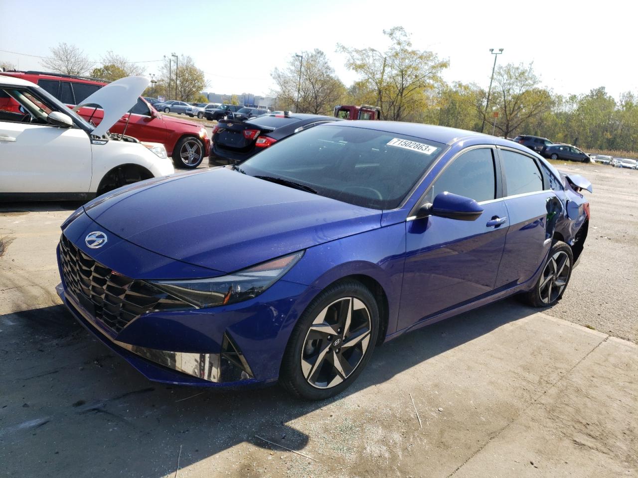 Image 1 of 2022 HYUNDAI ELANTRA LIMITED 2022 with VIN KMHLP4AG8NU340438