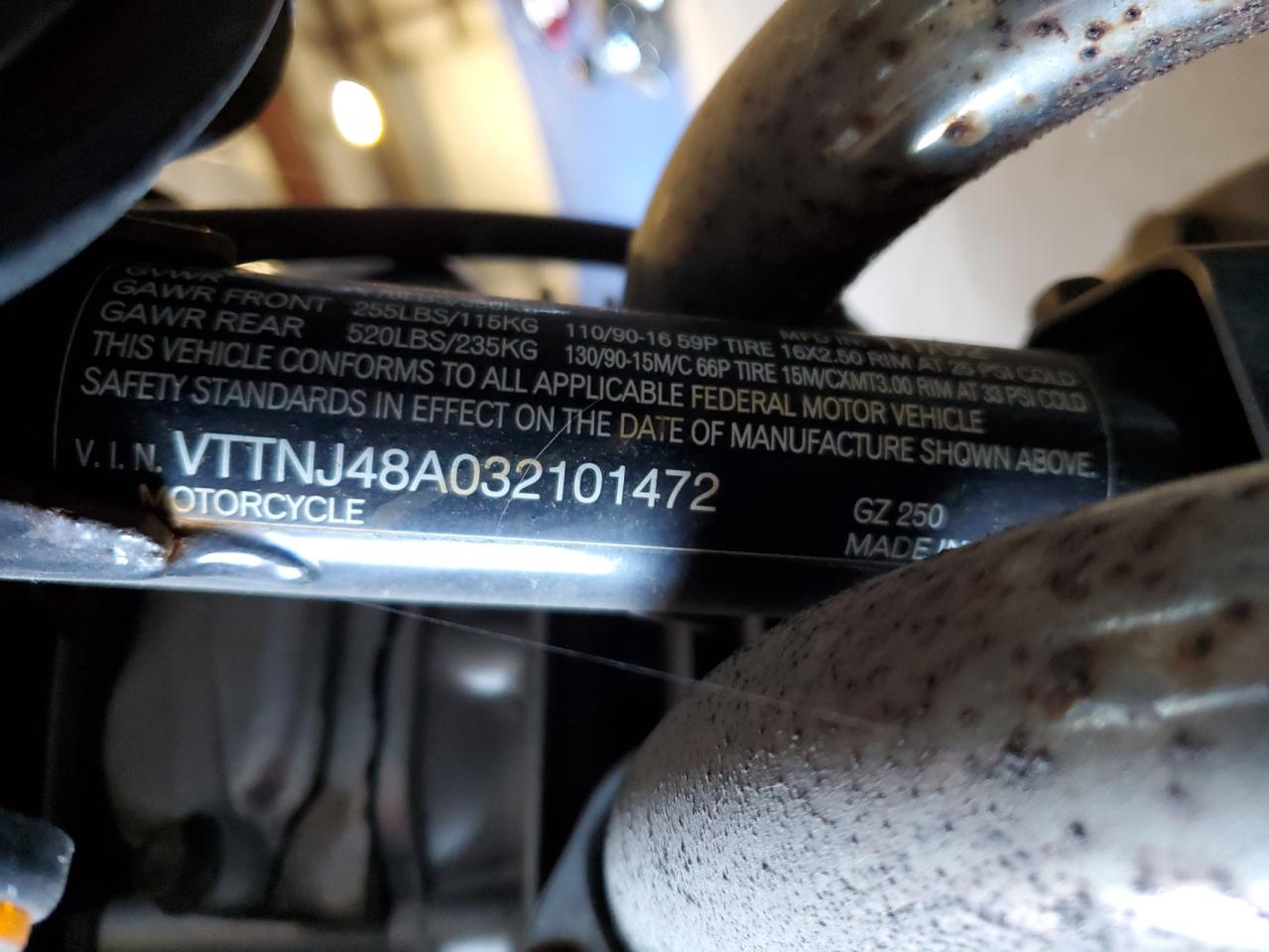 Obraz 1 z 2003 SUZUKI GZ250  2003 z VIN VTTNJ48A032101472