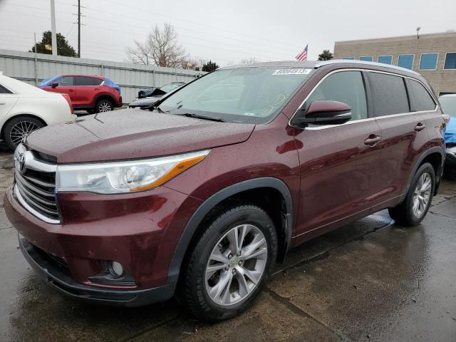 Изображение 1 2015 TOYOTA HIGHLANDER XLE 2015 с VIN 5TDJKRFH4FS124407