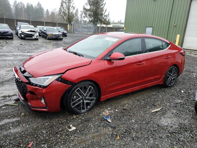 Image 1 of 2019 HYUNDAI ELANTRA SPORT 2019 with VIN KMHD04LBXKU829378