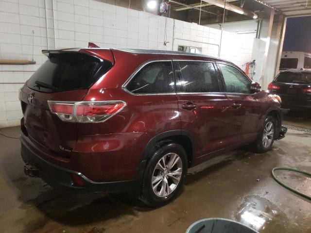 Image 3 of 2015 TOYOTA HIGHLANDER XLE 2015 with VIN 5TDJKRFH2FS221301