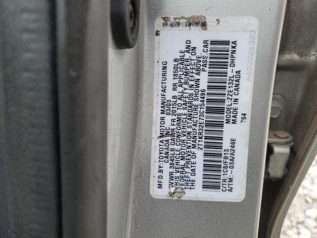 Image 3 of 2003 TOYOTA COROLLA MATRIX XR 2003 with VIN 2T1KR32E73C154496