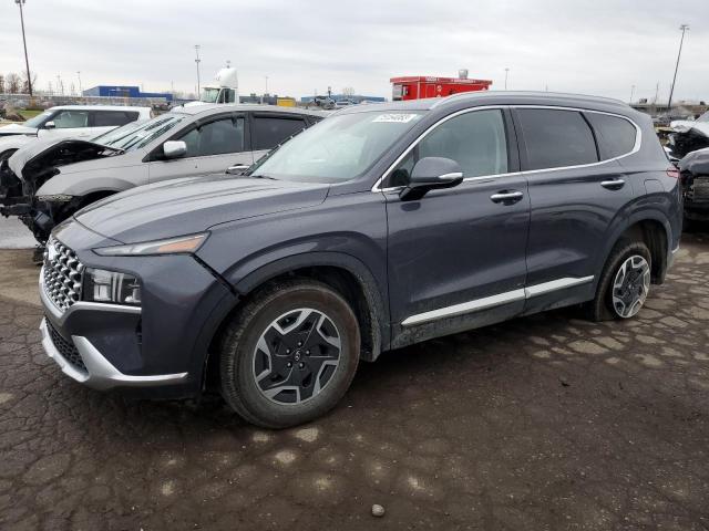 Image 1 of 2021 HYUNDAI SANTA FE BLUE 2021 with VIN KM8S2DA16MU005649
