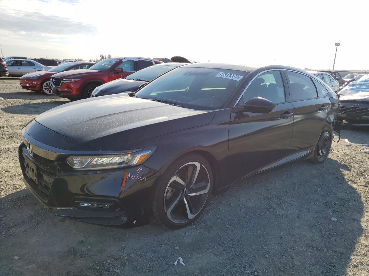Image 1 of 2019 HONDA ACCORD SPORT 2019 with VIN 1HGCV1F36KA099850