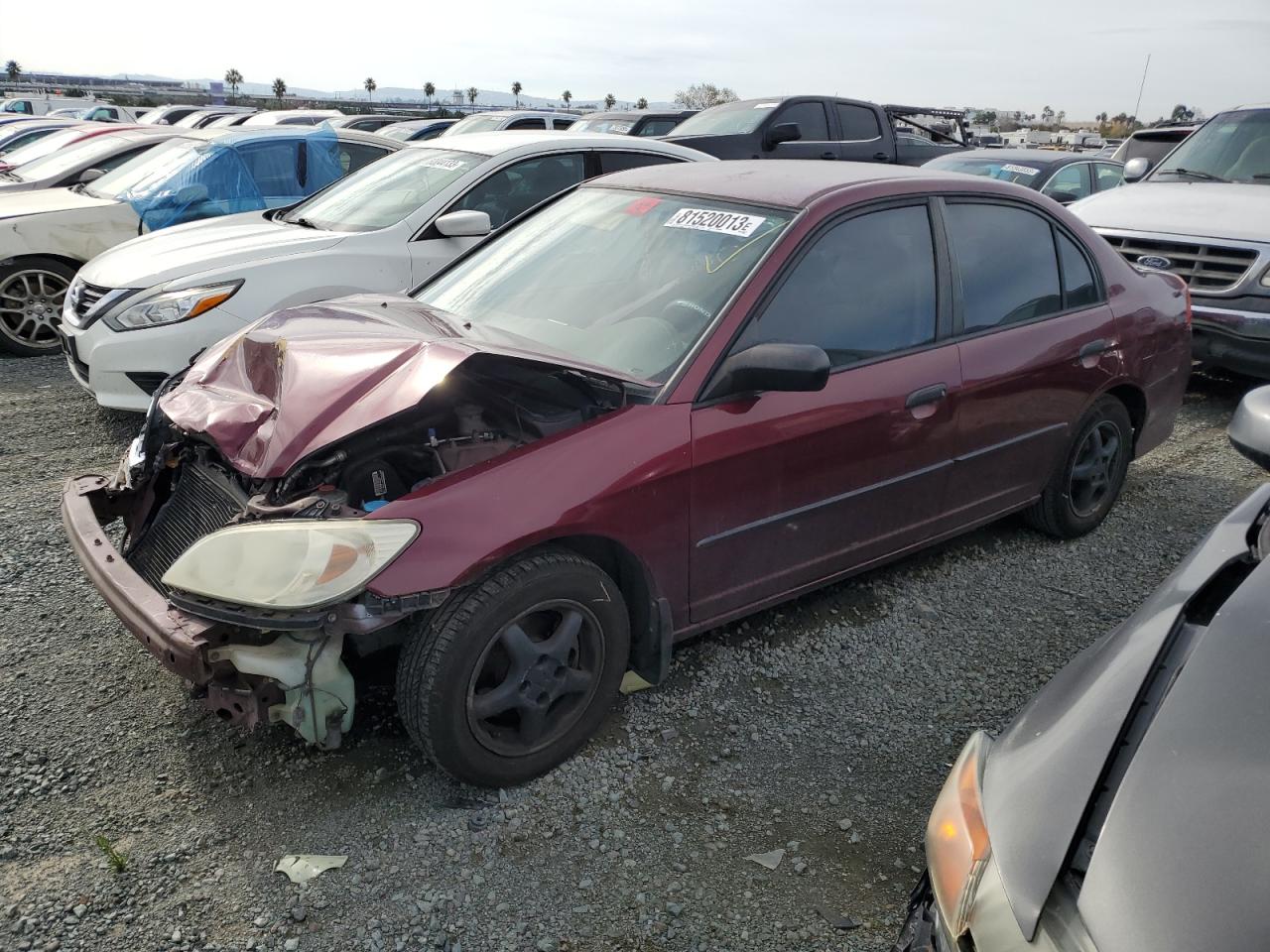 Image 1 of 2004 HONDA CIVIC DX VP 2004 with VIN 2HGES16354H917977