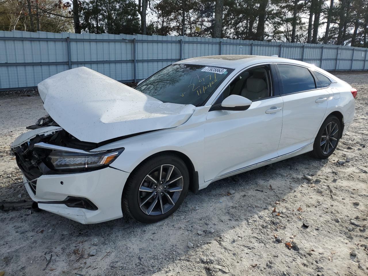Image 1 of 2022 HONDA ACCORD EXL 2022 with VIN 1HGCV1F5XNA022971