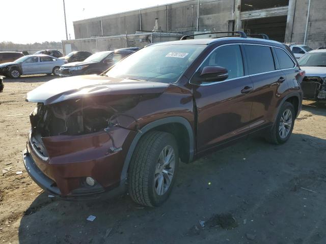 Image 1 of 2014 TOYOTA HIGHLANDER XLE 2014 with VIN 5TDKKRFH7ES031464