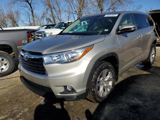 Image 1 of 2015 TOYOTA HIGHLANDER XLE 2015 with VIN 5TDJKRFH5FS143886