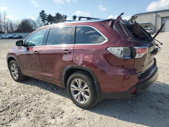 Obraz 2 z 2015 TOYOTA HIGHLANDER XLE 2015 z VIN 5TDJKRFH6FS206221