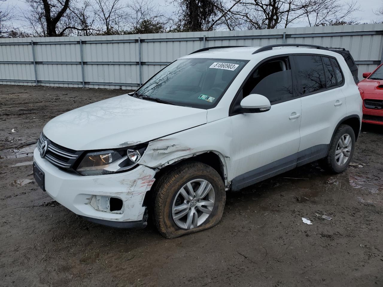 Image 1 of 2017 VOLKSWAGEN TIGUAN S 2017 with VIN WVGAV7AX5HW500976