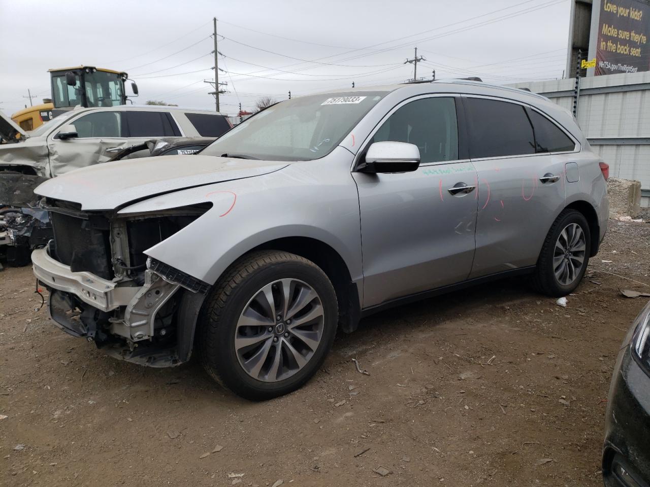 Image 1 of 2014 ACURA MDX TECHNOLOGY 2014 with VIN 5FRYD4H4XEB046481
