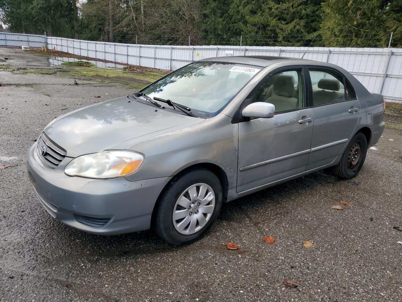 Image 1 of 2003 TOYOTA COROLLA CE 2003 with VIN 2T1BR32E13C117735