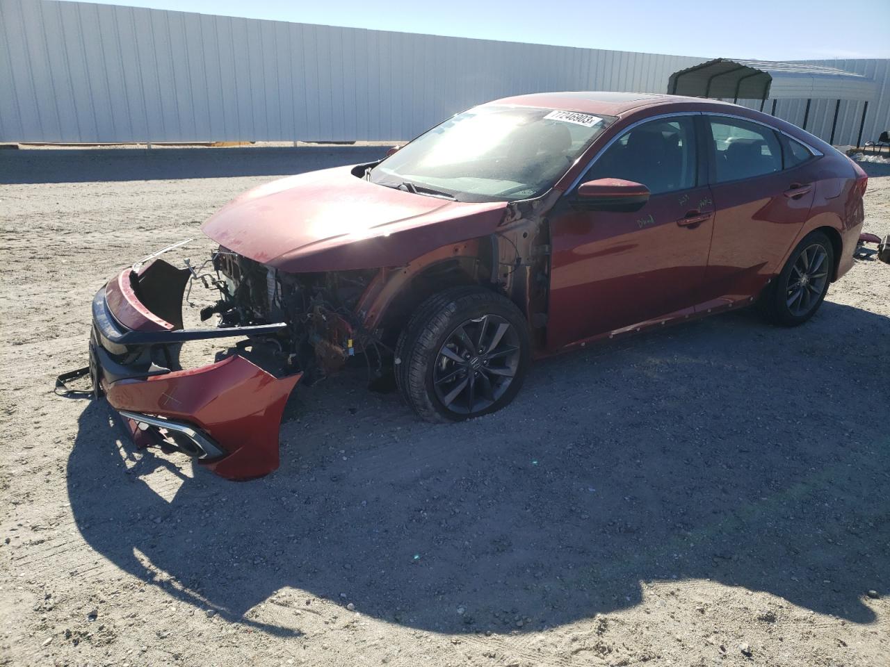 Image 1 of 2020 HONDA CIVIC EX 2020 with VIN 19XFC1F3XLE200677