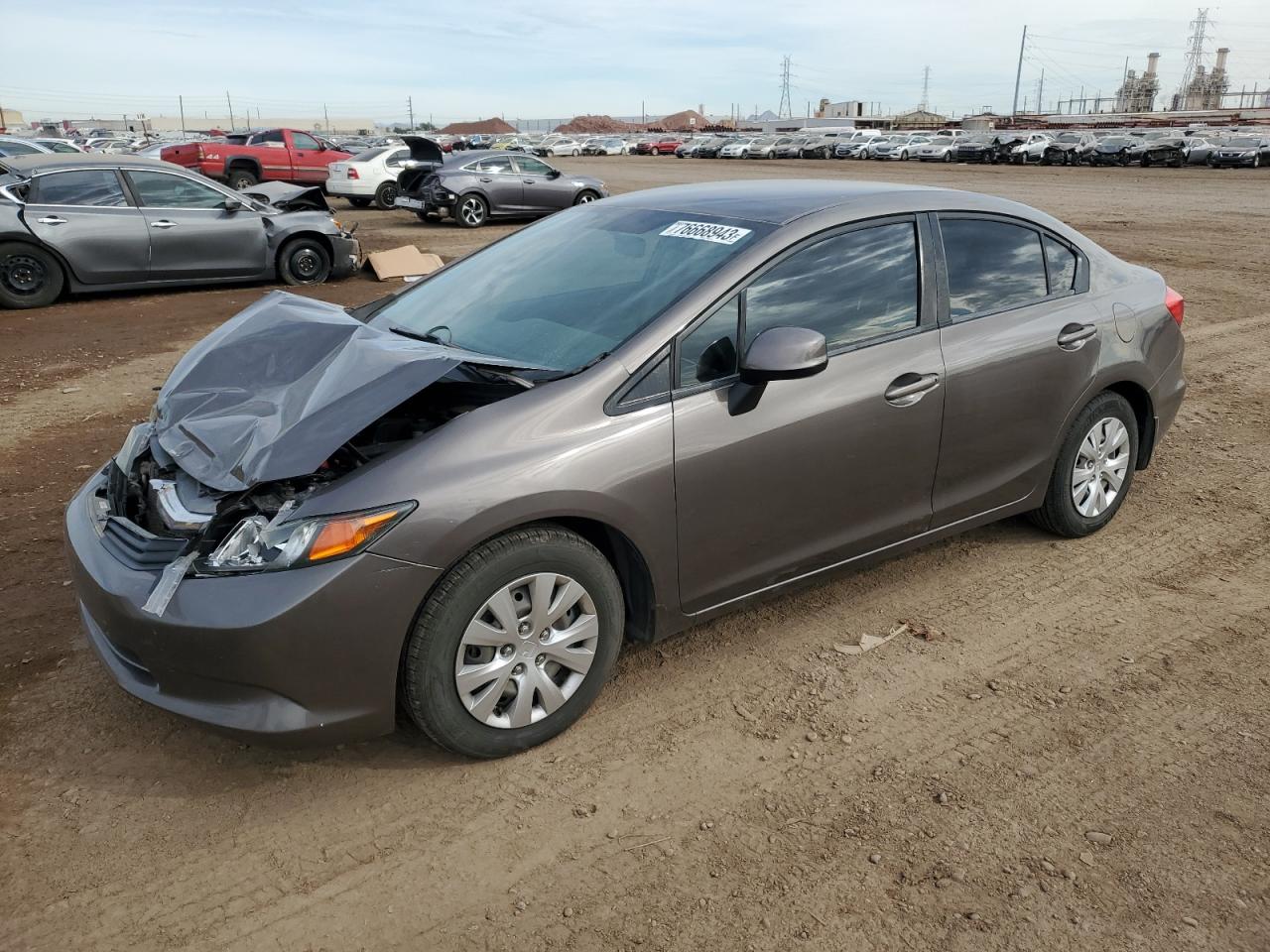 Image 1 of 2012 HONDA CIVIC LX 2012 with VIN 19XFB2F55CE304505