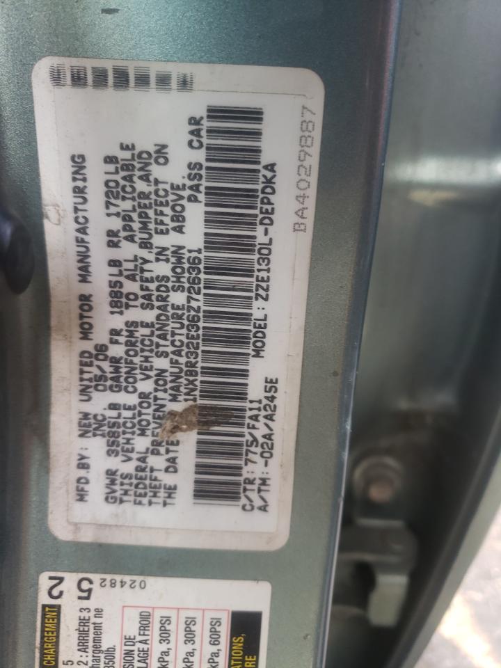 Obraz 2 z 2006 TOYOTA COROLLA CE 2006 z VIN 1NXBR32E36Z726361