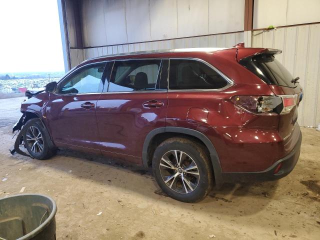 Image 2 of 2016 TOYOTA HIGHLANDER XLE 2016 with VIN 5TDJKRFH6GS240550