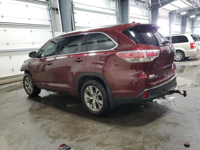 Image 2 of 2015 TOYOTA HIGHLANDER XLE 2015 with VIN 5TDJKRFH5FS077792
