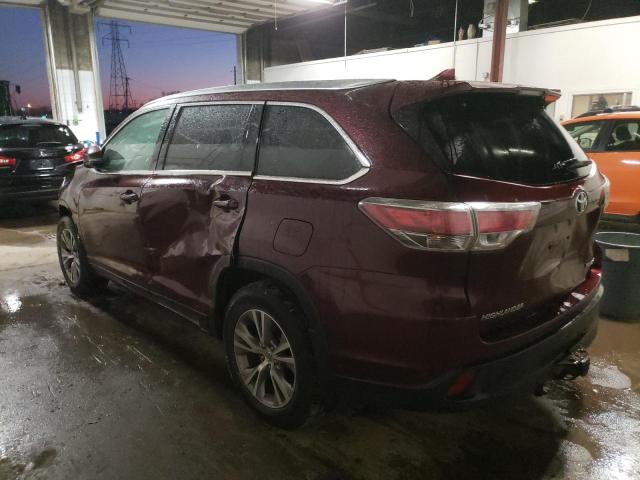 Image 2 of 2015 TOYOTA HIGHLANDER XLE 2015 with VIN 5TDJKRFH2FS221301