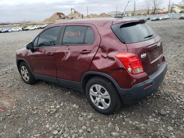Image 2 of 2016 CHEVROLET TRAX LS 2016 with VIN 3GNCJKSBXGL280356