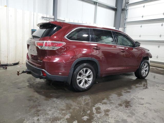 Image 3 of 2015 TOYOTA HIGHLANDER XLE 2015 with VIN 5TDJKRFH5FS077792