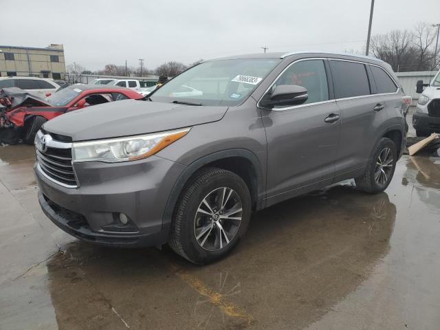 Image 1 of 2016 TOYOTA HIGHLANDER XLE 2016 with VIN 5TDKKRFH9GS163323
