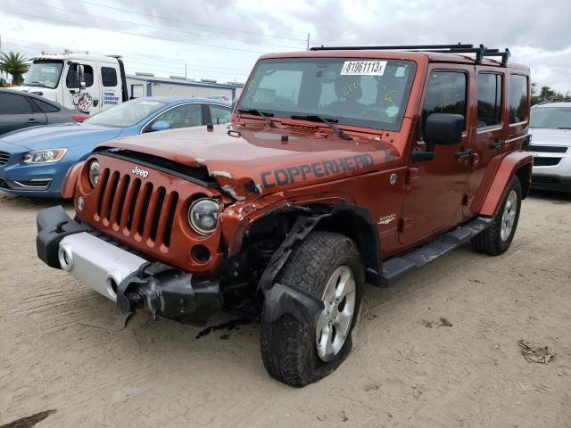 Image 1 of 2014 JEEP WRANGLER UNLIMITED SAHARA 2014 with VIN 1C4HJWEGXEL265779