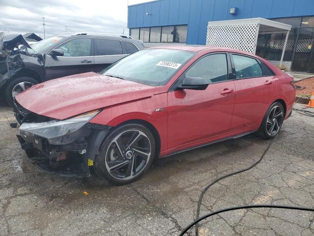 Image 1 of 2022 HYUNDAI ELANTRA N LINE 2022 with VIN KMHLR4AFXNU359820